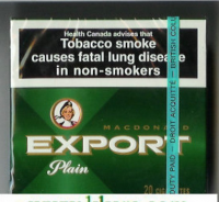 Export Macdonald Plain 20 green cigarettes 10 cartons