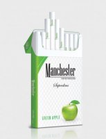 Manchester Superslims green apple cigarettes 10 cartons