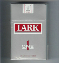 Lark 1 One Charcoal Filter grey and red cigarettes 10 cartons