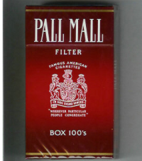 Pall Mall 100's Red Filter Cigarettes 10 cartons