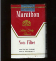 Marathon Non-Filter American Blend white and red cigarettes