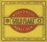 Gold Flake W.D. & H.O. Wills' Honey Dew. 10 cartons