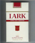 Lark Super Lights Super Light Tobaccos 100s Charcoal Filter whit