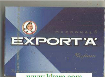 Export \'A\' Macdonald Medium 25s cigarettes 10 cartons