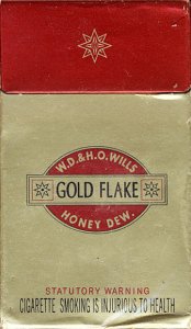 GOLD FLAKE W.D. & H.O. Wills Honey Dew. (Statutory warning, desi