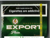 Export Macdonald Plain 25s green cigarettes 10 cartons