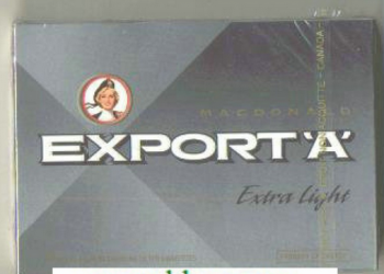 Export \'A\' Macdonald Extra Light 25s cigarettes 10 cartons