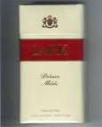 Lark Deluxe Milds 100s Charcoal Filter white and red cigarettes