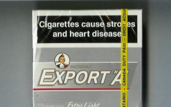 Export \'A\' Macdonald 20 cigarettes Extra Light silver 10 carton
