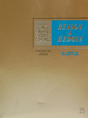 Benson & Hedges 25\'s SUBTLE Sky Blue cigarettes 10 cartons