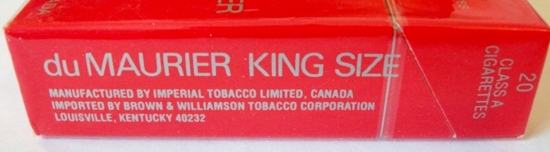 du Maurier, King Size - vintage Canadian Cigarettes 10 cartons - Click Image to Close