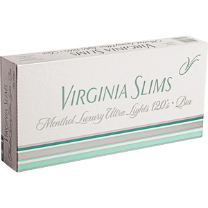 Virginia Slims 120\'s Menthol Silver cigarettes 10 cartons