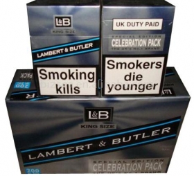 lambert & butler cigarettes celebration pack 10 cartons