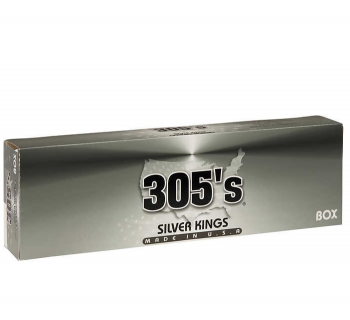 305\'s Silver Kings Box cigarettes 10 cartons